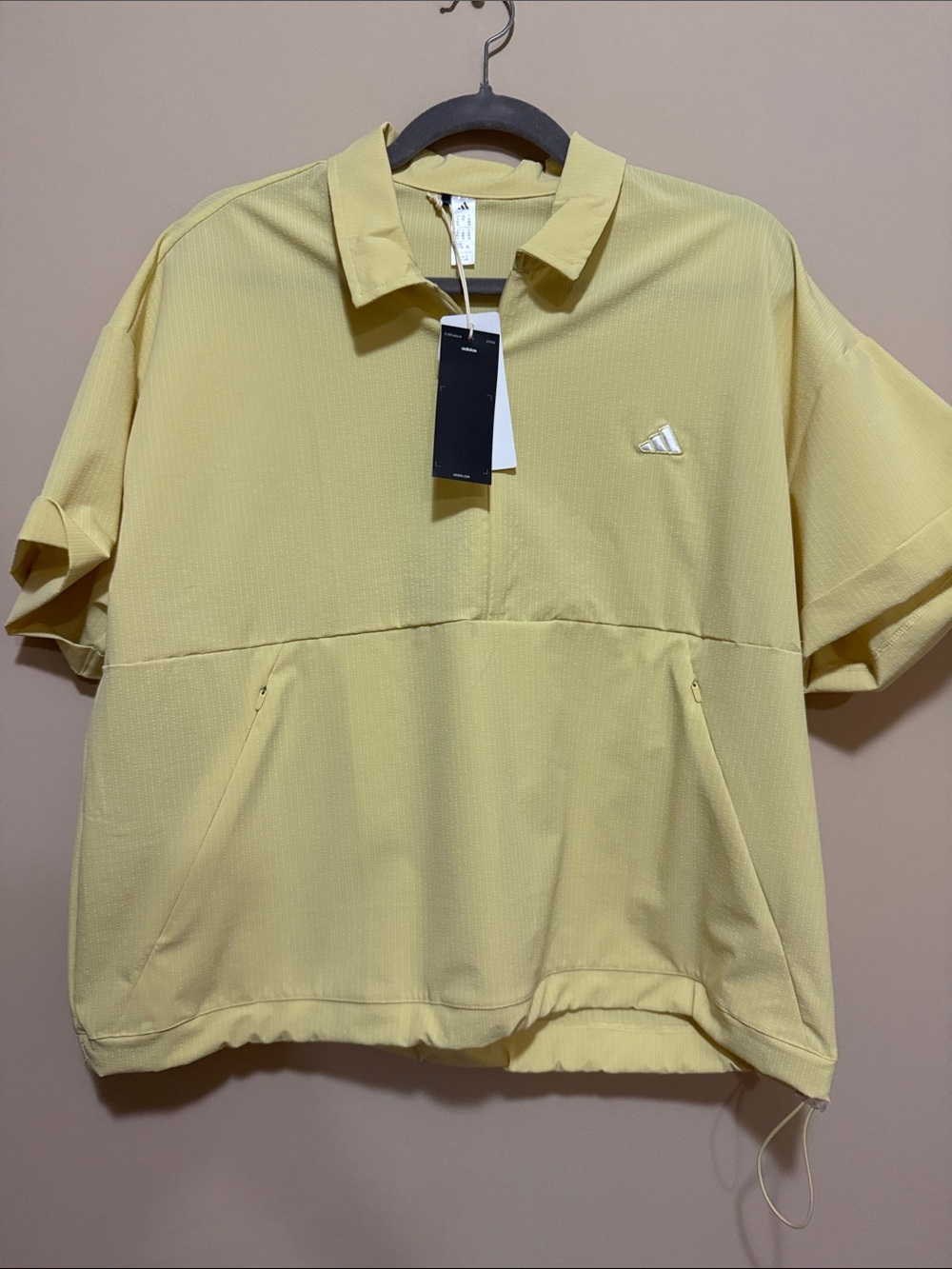 Adidas Ladies Pale Yellow Short-Sleeve Jacket (light weight)
